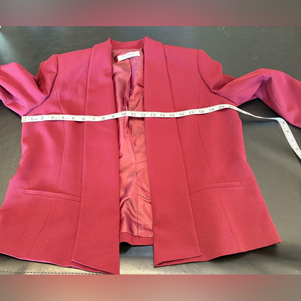Kasper Deep Red Women's Blazer see description for size. Great condition. - Picture 9 of 12